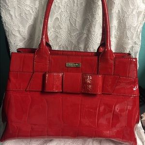 Kate spade glossy red bow purse Elena leather